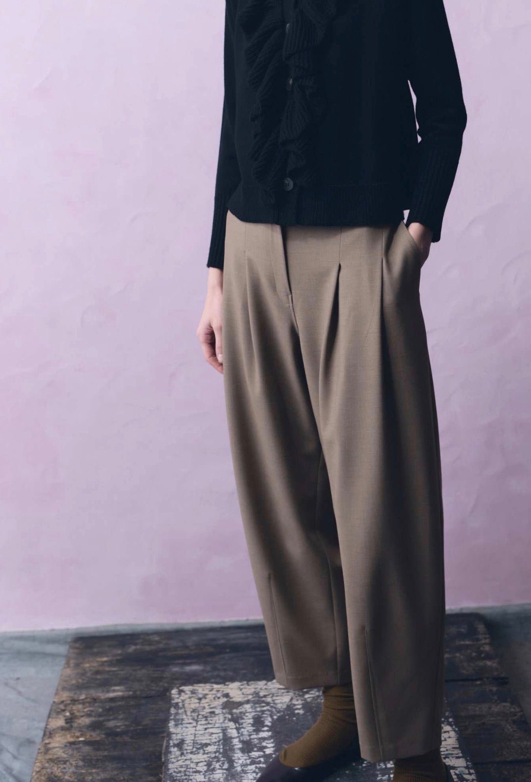 Pleated Barrel Pant - harris boulevard