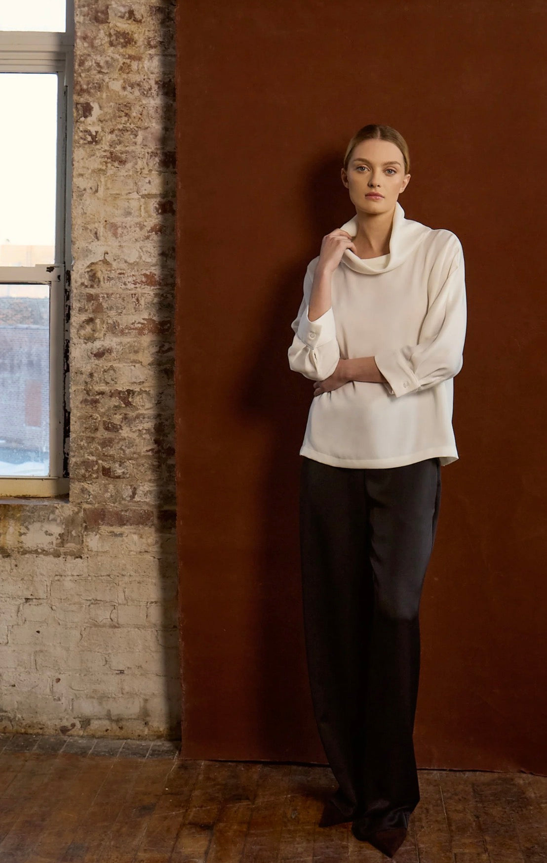 Ellie Satin Turtleneck