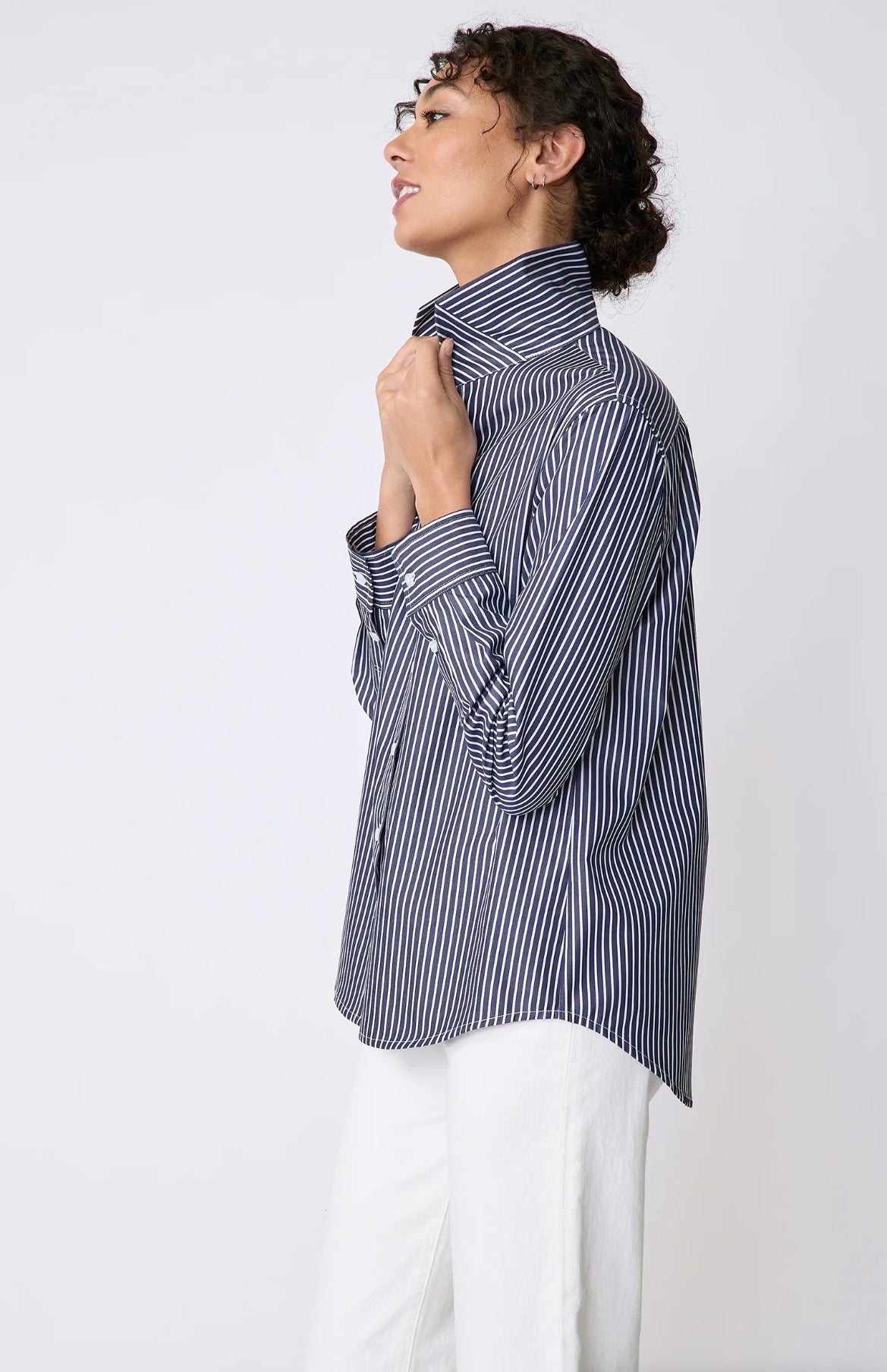 Ginna Box Pleat Shirt - Savoy Stripe