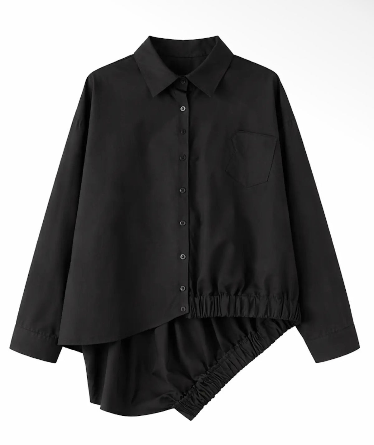 Asymmetrical Gathered Hem Shirt