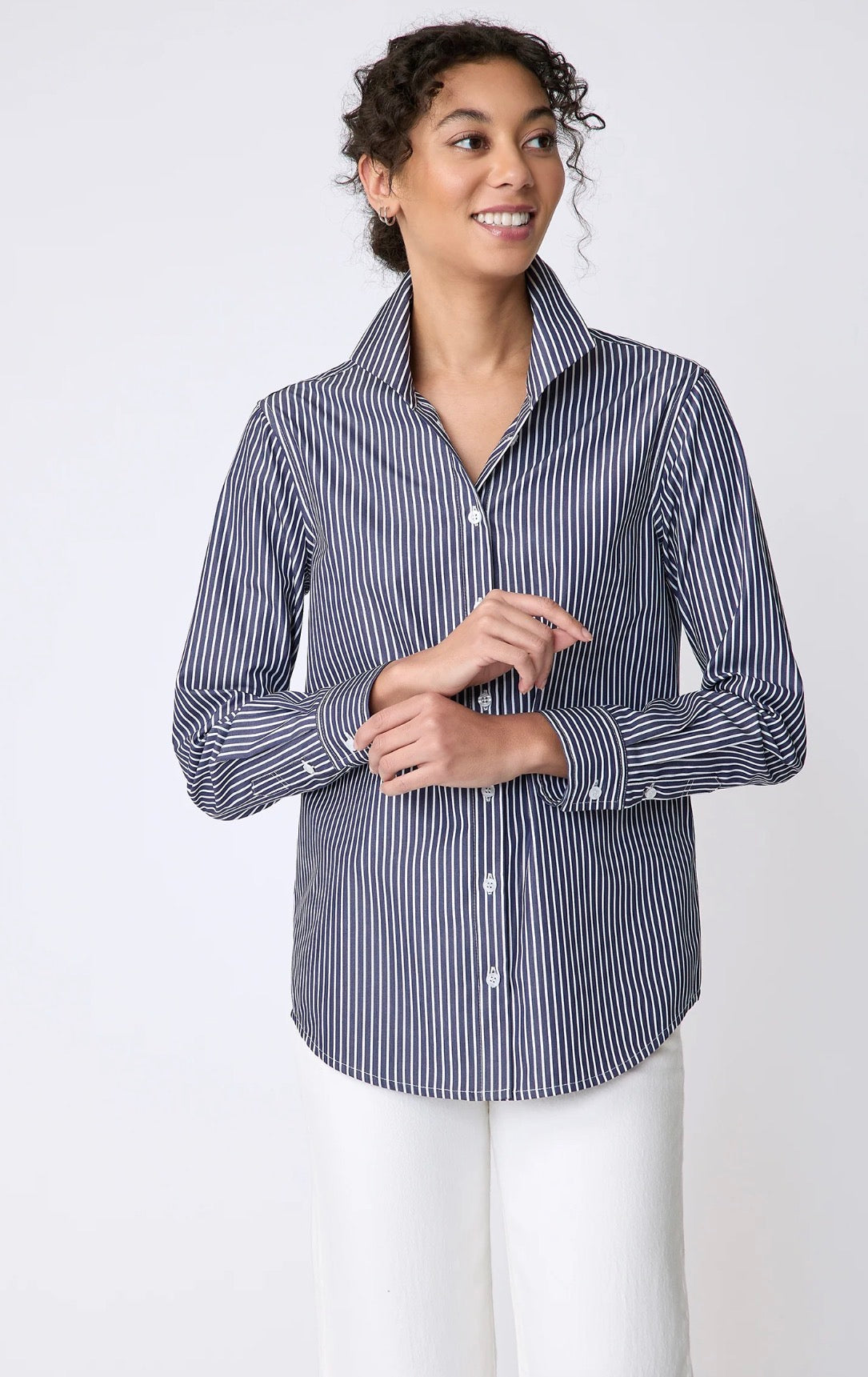 Ginna Box Pleat Shirt - Savoy Stripe