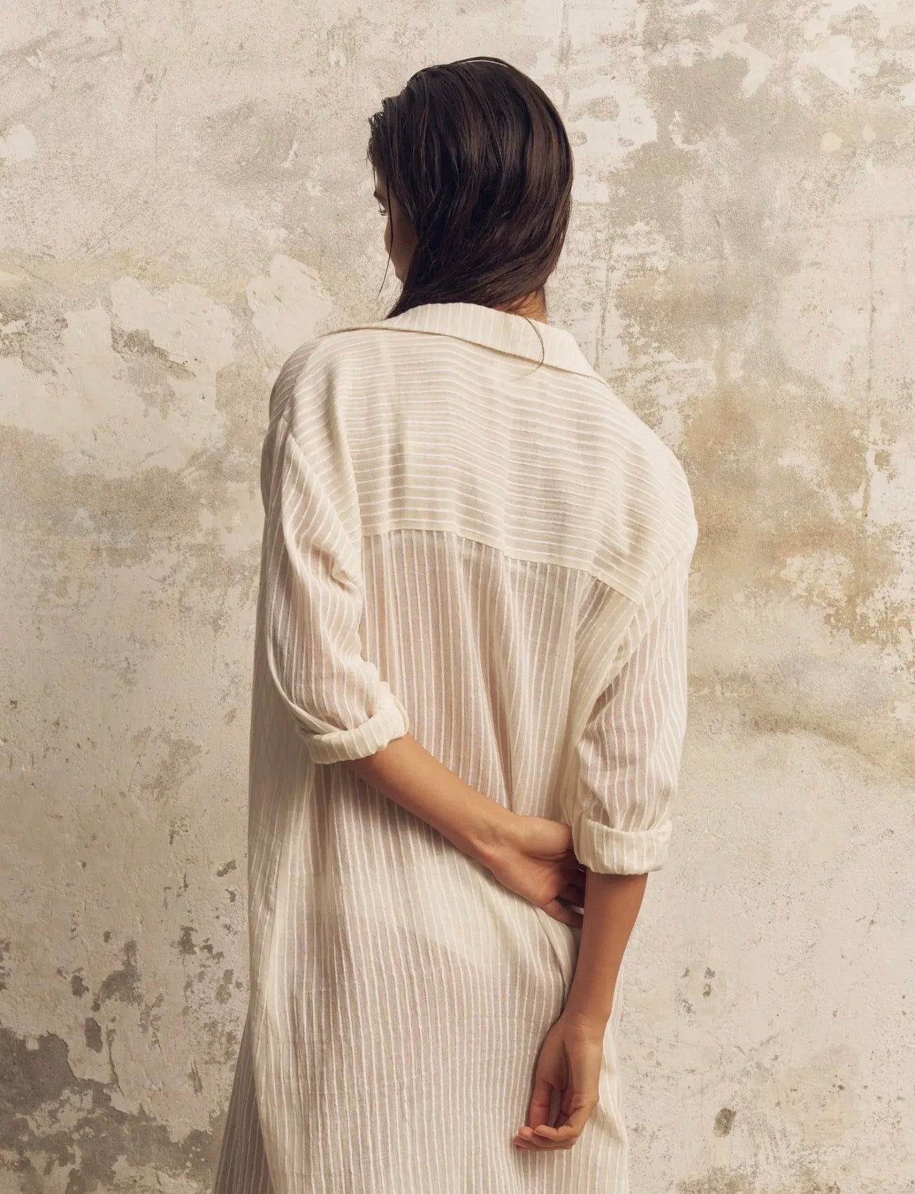 Voyage Shirt Dress - White Stripe