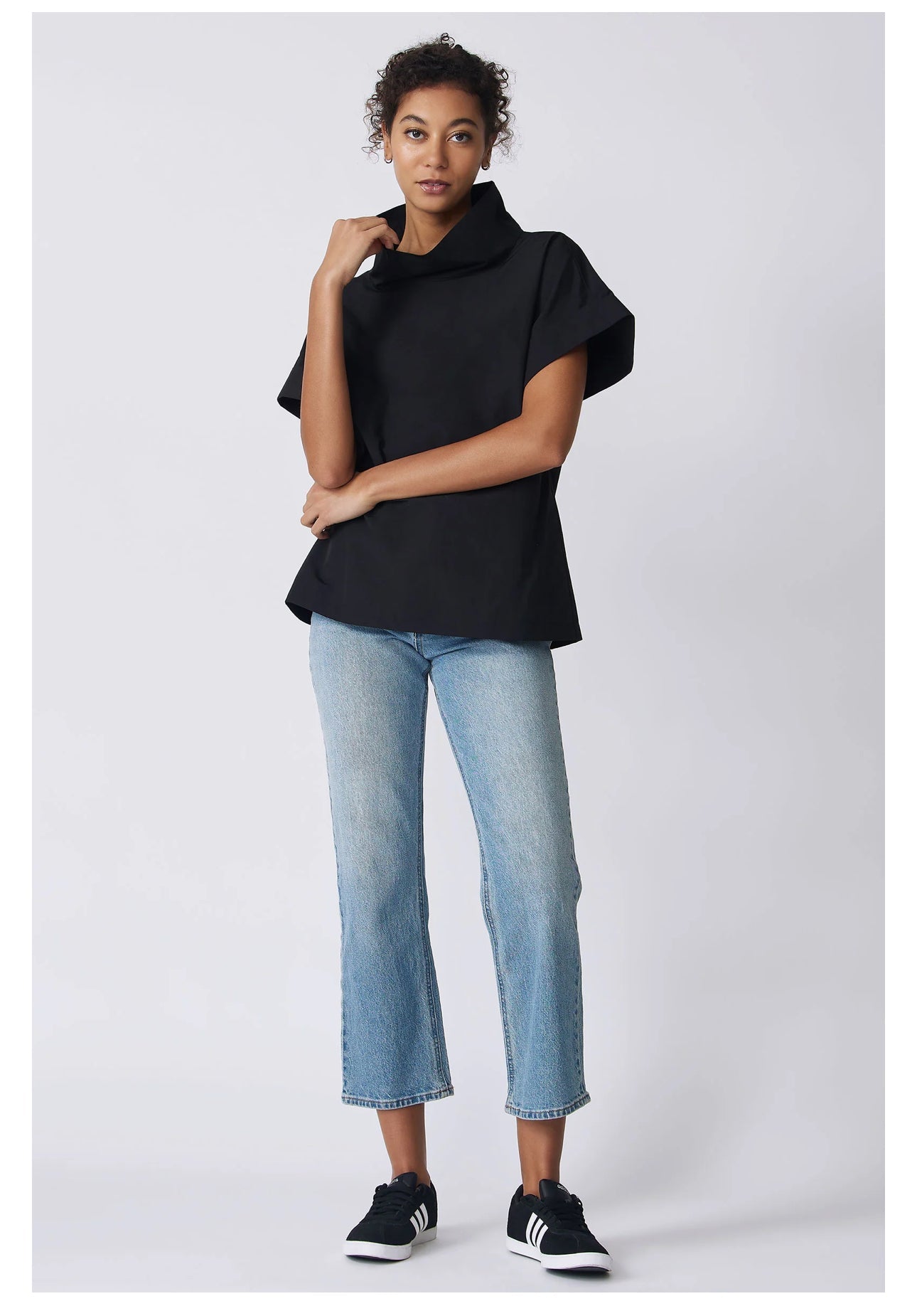 Ary Cuff Kimono Tee - Black - harris boulevard