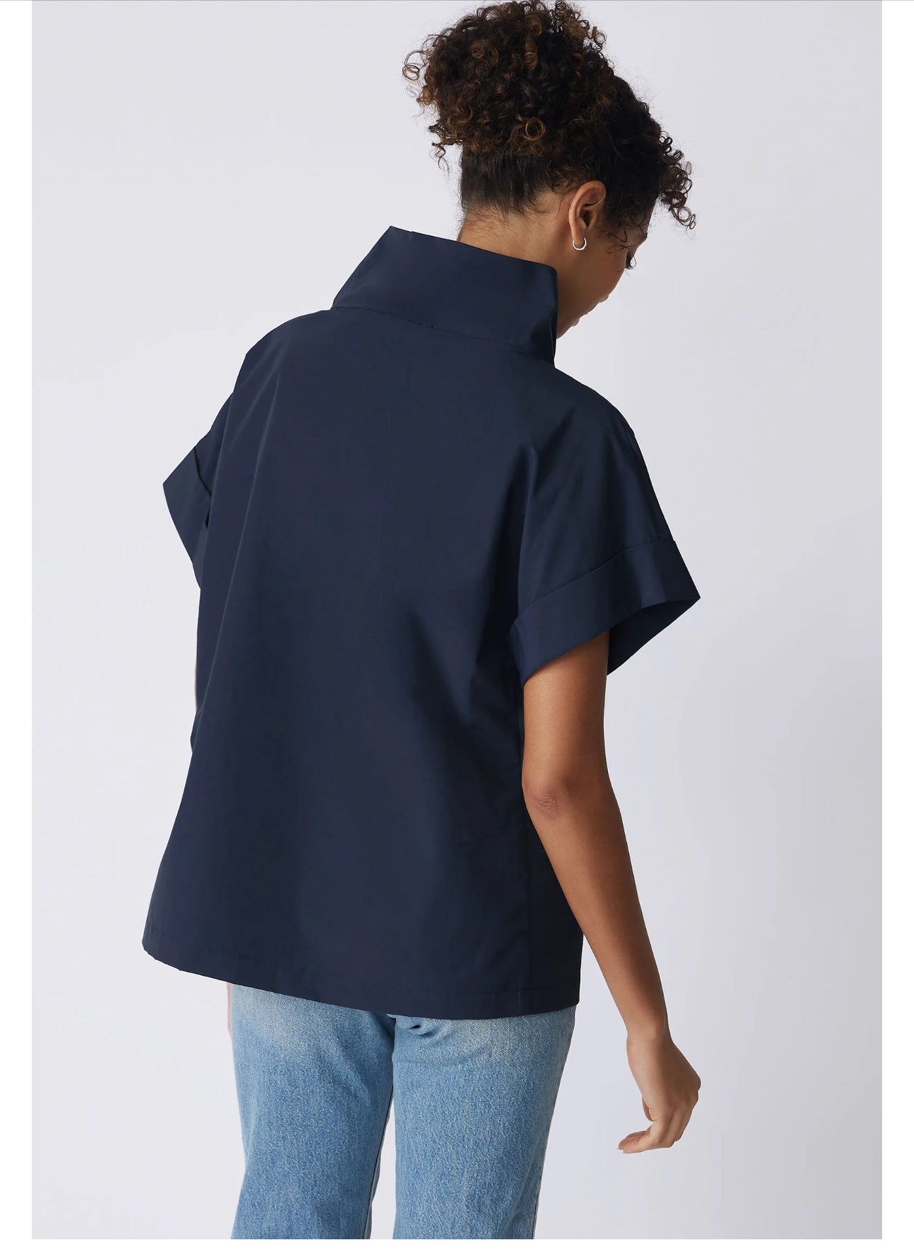 Ary Cuff Kimono Tee - Navy - harris boulevard