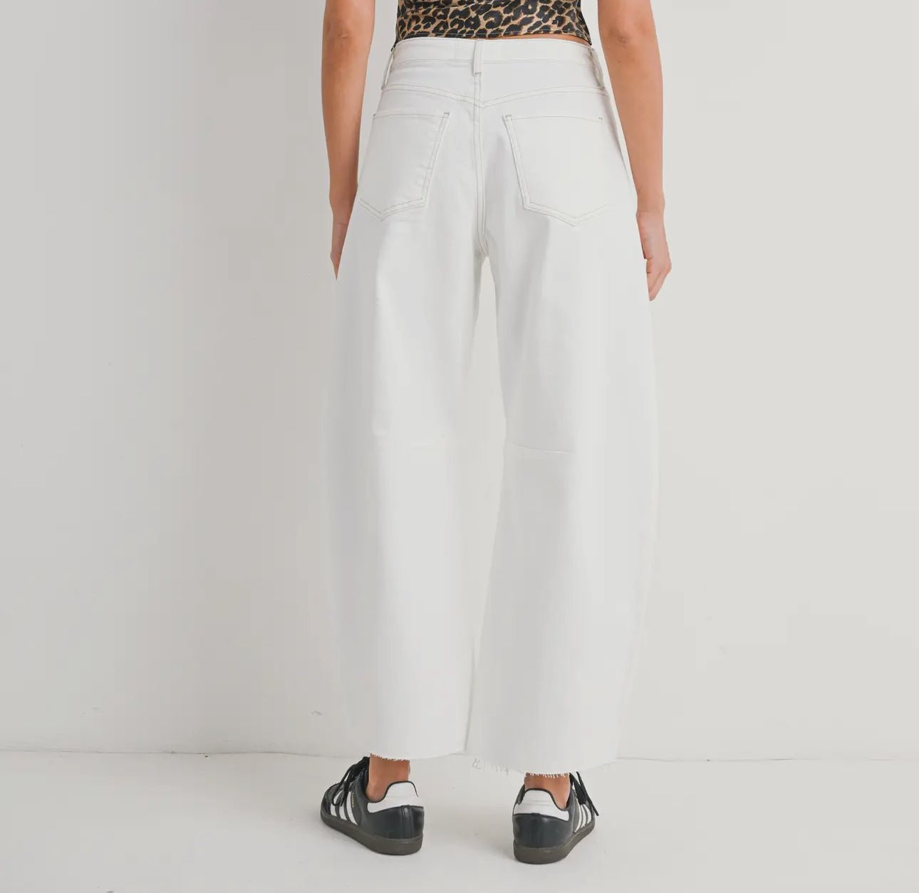 Barrel Jean - White - harris boulevard