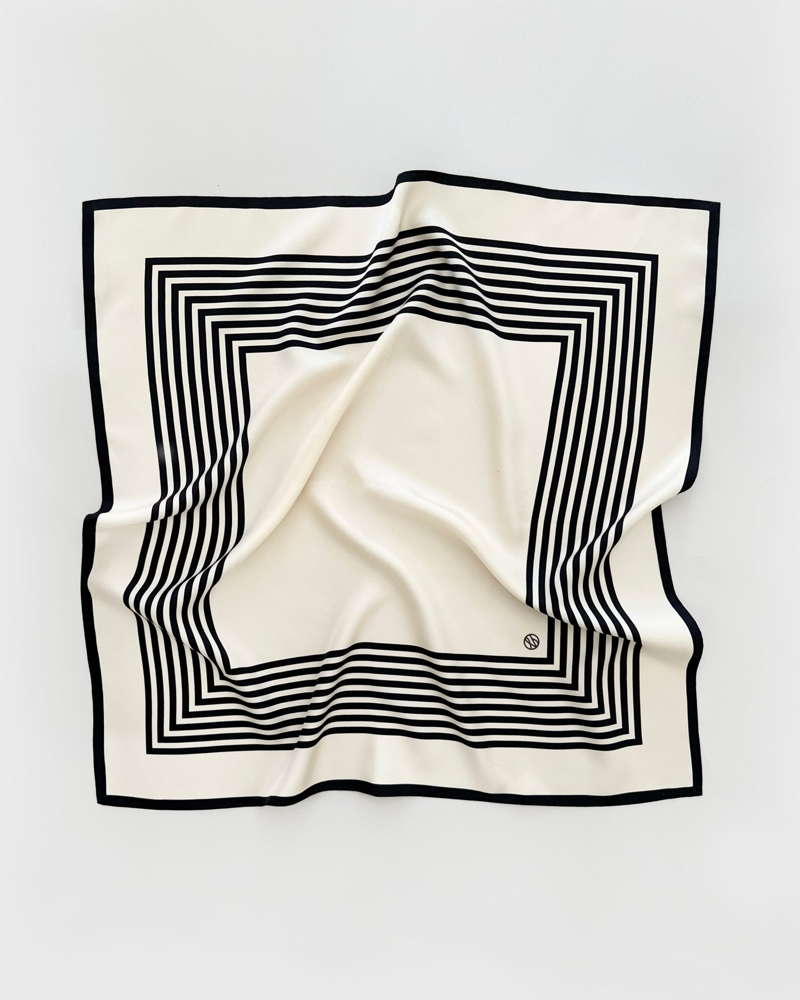 Black and Cream Silk Scarf - harris boulevard