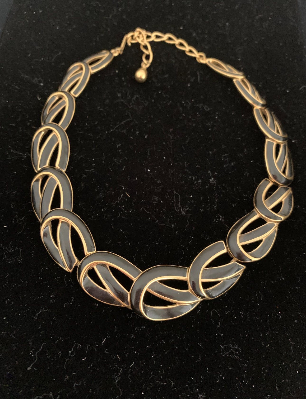 Black and Gold Trifari Necklace - harris boulevard