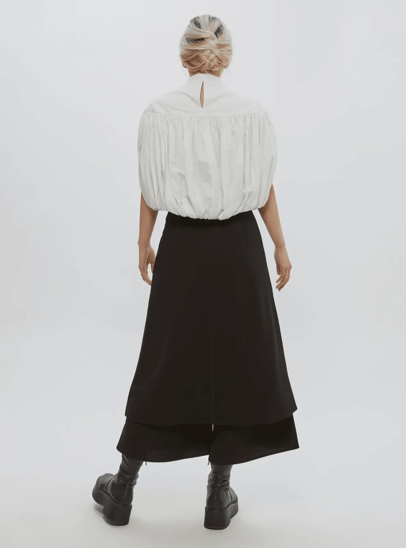 Black Crepe Skirt Trousers - harris boulevard