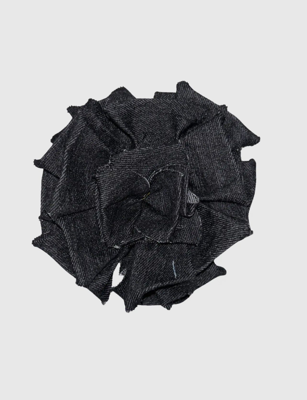 Black denim fabric brooch - harris boulevard