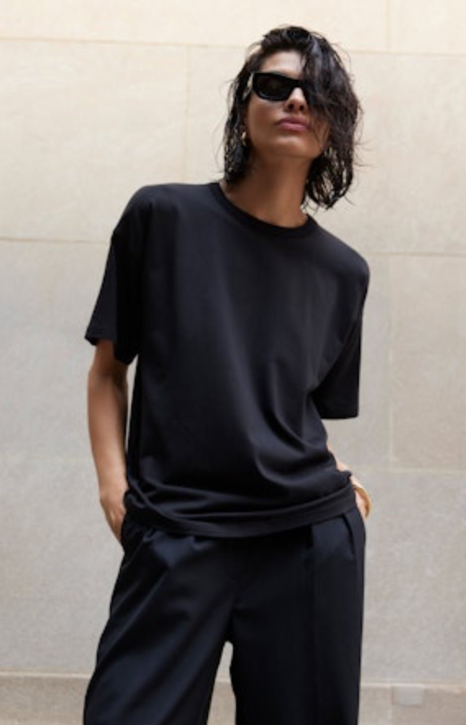 Black Oversized Tee by Sold Out - harris boulevard