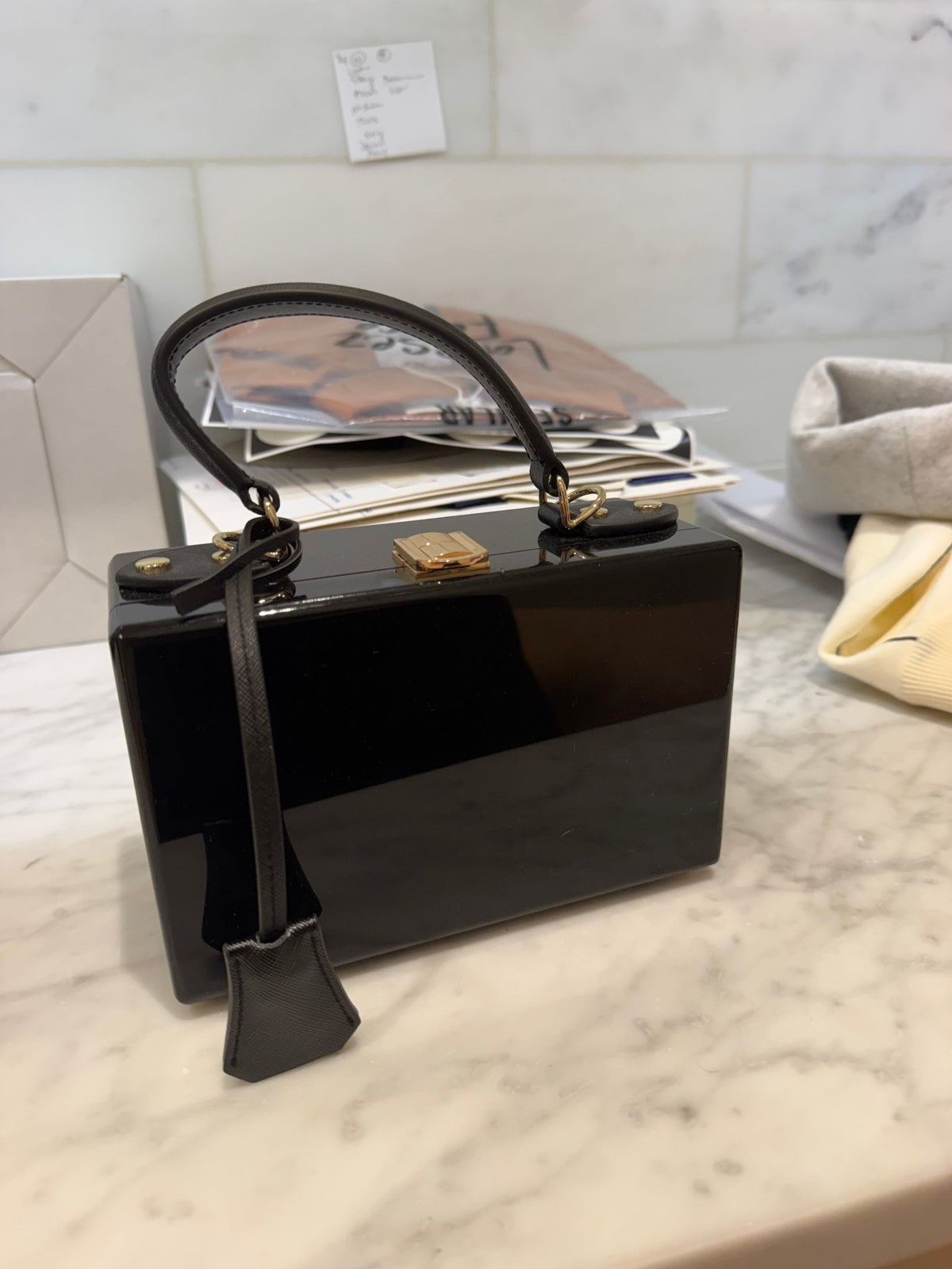 Black Pill Box Purse - harris boulevard