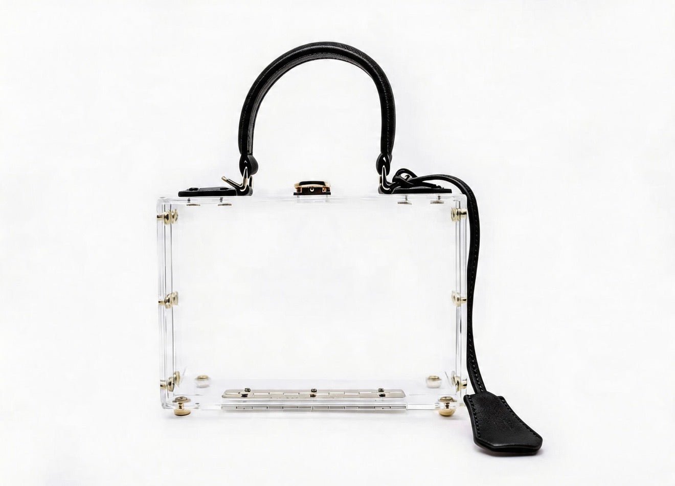 Clear Pillbox Purse - Black Trim - harris boulevard