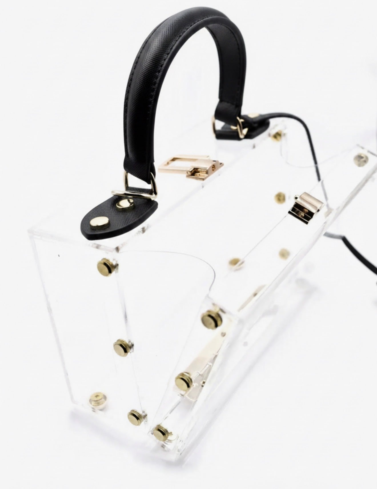 Clear Pillbox Purse - Black Trim - harris boulevard