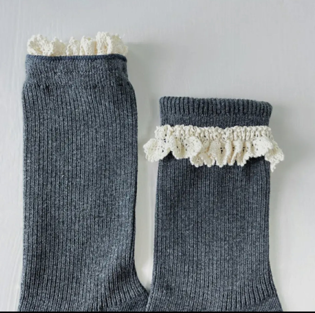 Crochet Ruffle Crew Sock - harris boulevard