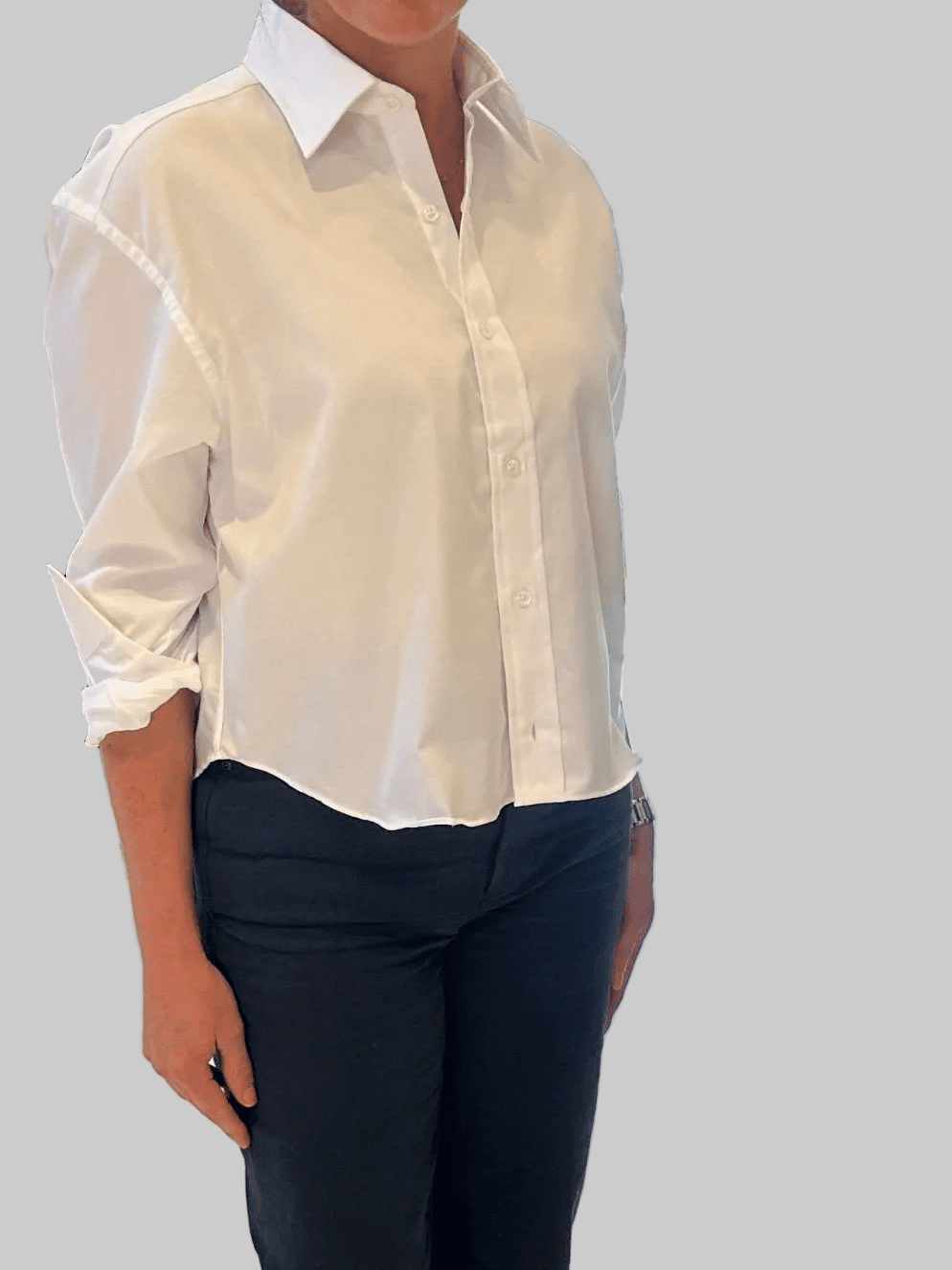 Cropped Boyfriend Shirt - harris boulevard