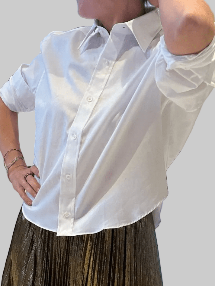 Cropped Boyfriend Shirt - harris boulevard