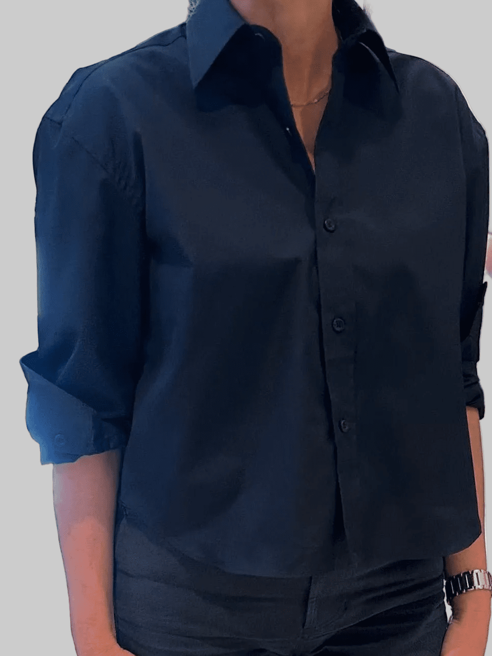 Cropped Boyfriend Shirt - harris boulevard