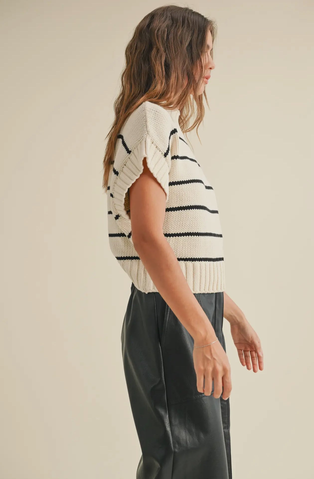 Dolman Sleeve Striped Sweater - harris boulevard