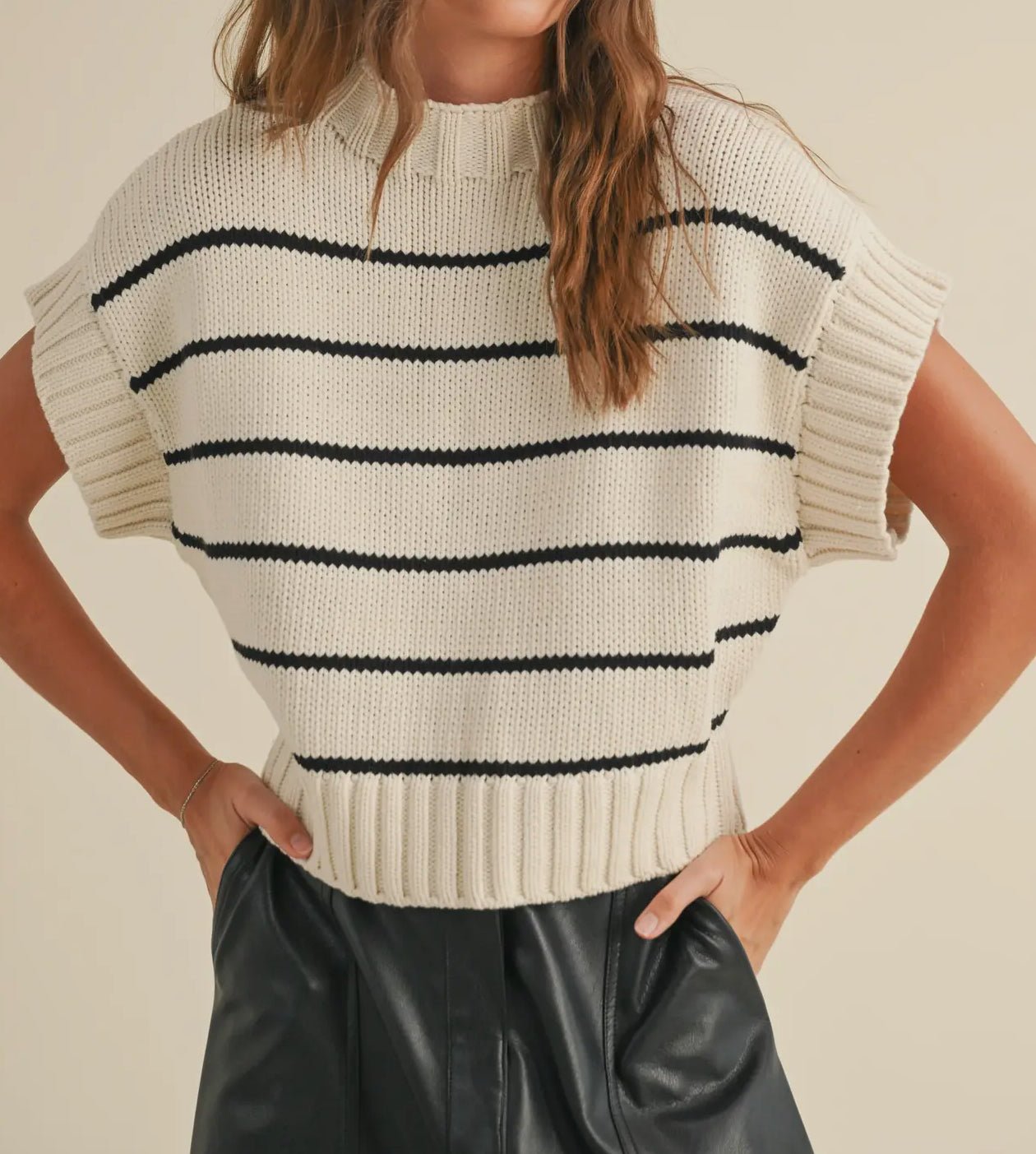 Dolman Sleeve Striped Sweater - harris boulevard