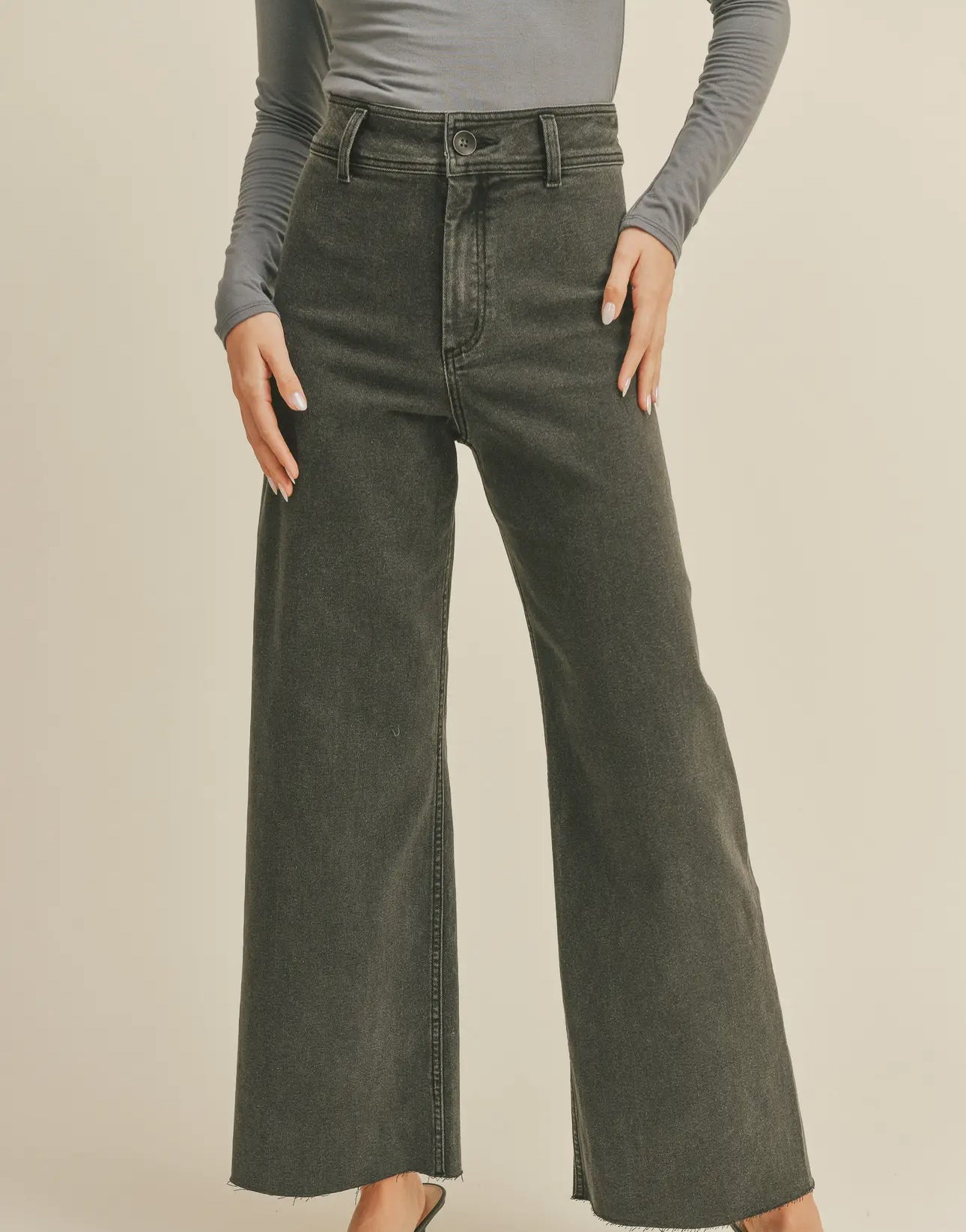 Faded Black Stretch Cotton Pant - harris boulevard