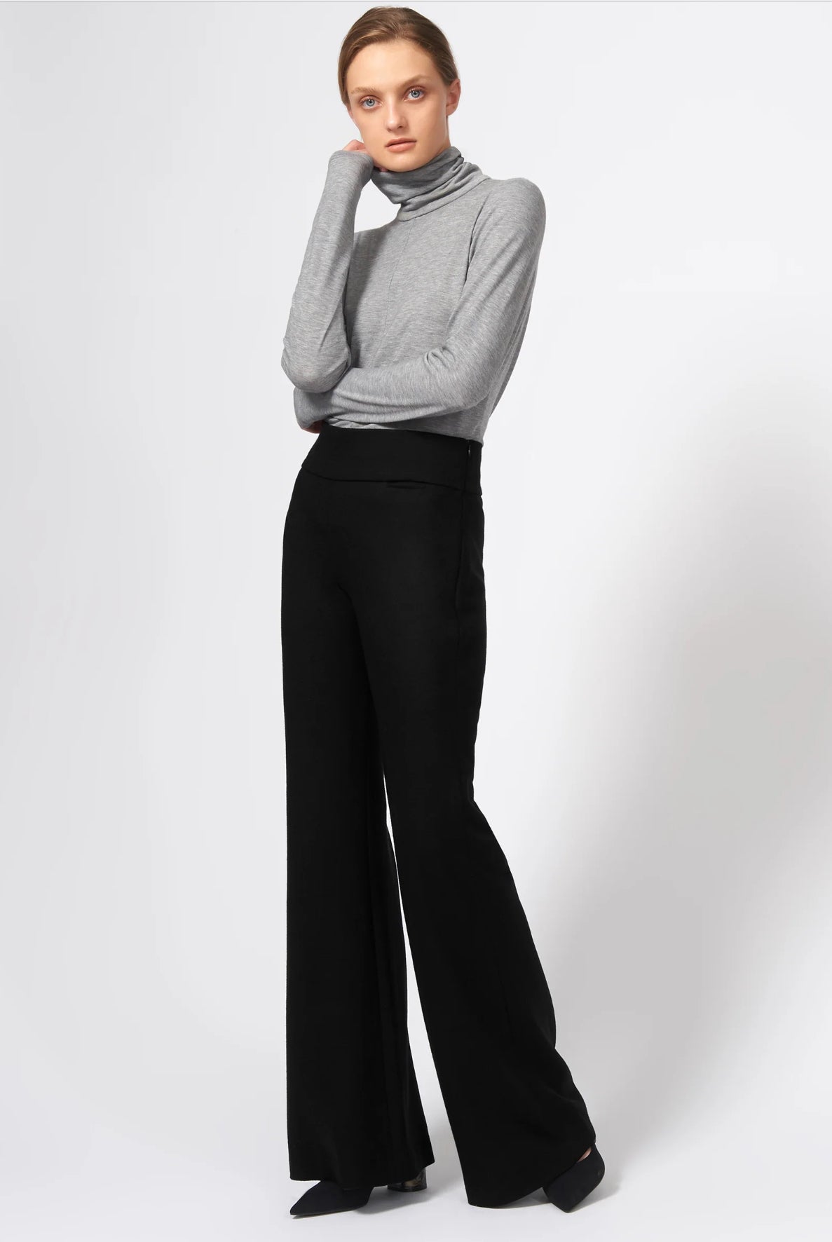 Felted Jersey Wide Leg Pant - harris boulevard