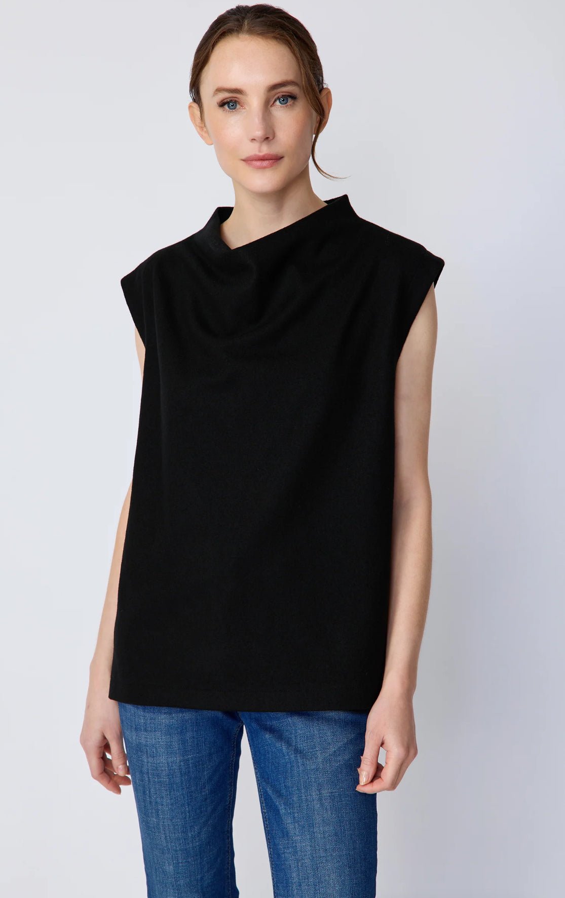 Felted Wool Drape Top - harris boulevard