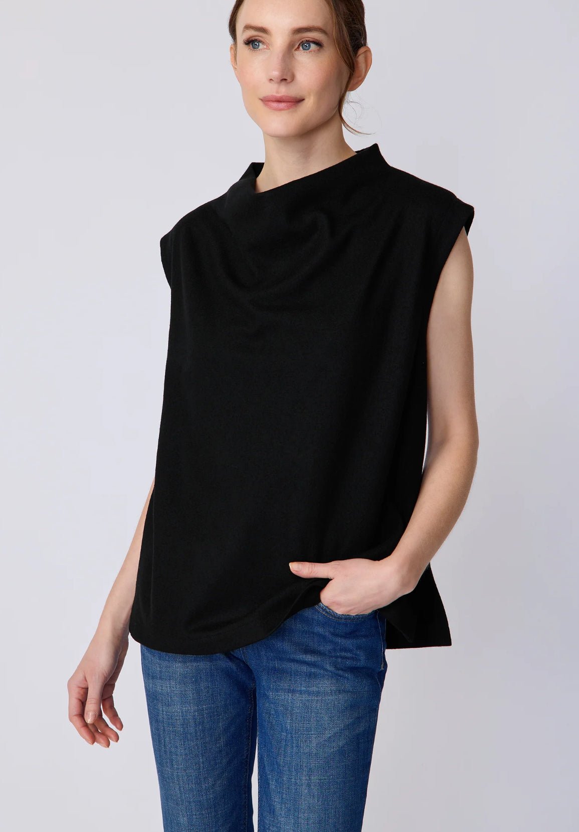 Felted Wool Drape Top - harris boulevard