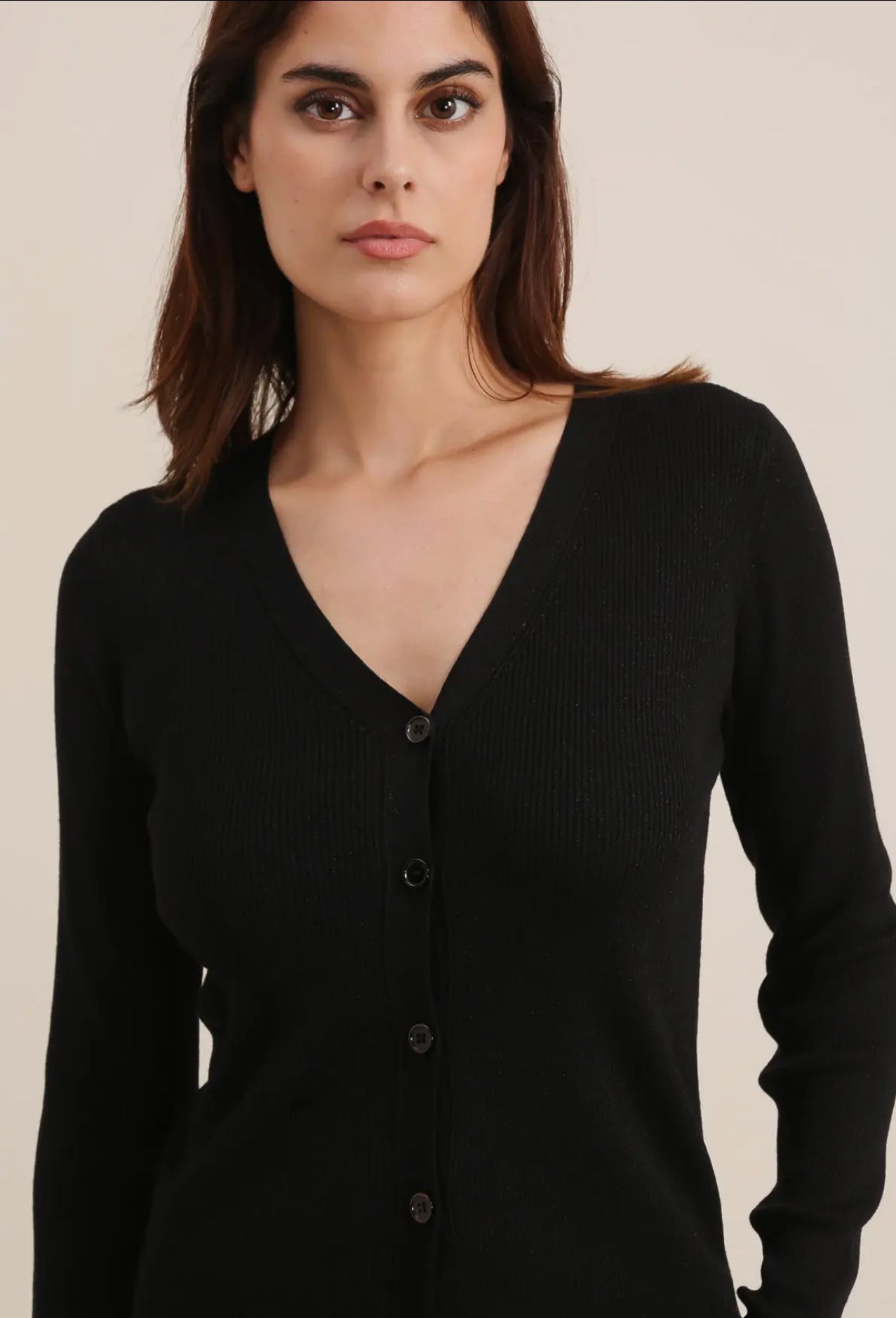 Fitted Black Cardigan - harris boulevard