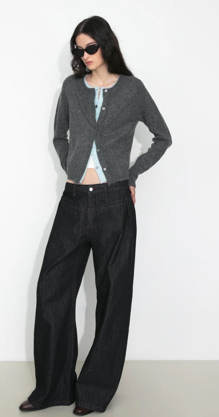 Grey Layered Cardigan - harris boulevard