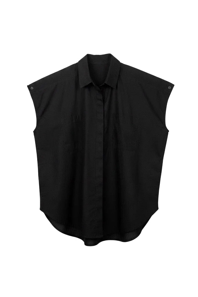 HB Cap Sleeve Woven Black - harris boulevard