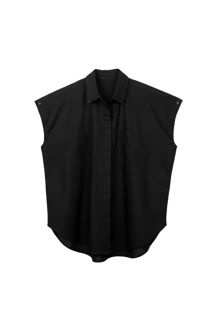 HB Cap Sleeve Woven Black - harris boulevard