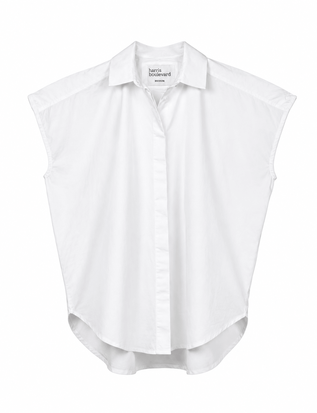HB Cap Sleeve Woven White - harris boulevard