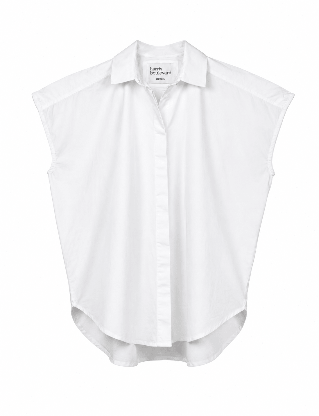 HB Cap Sleeve Woven White - harris boulevard