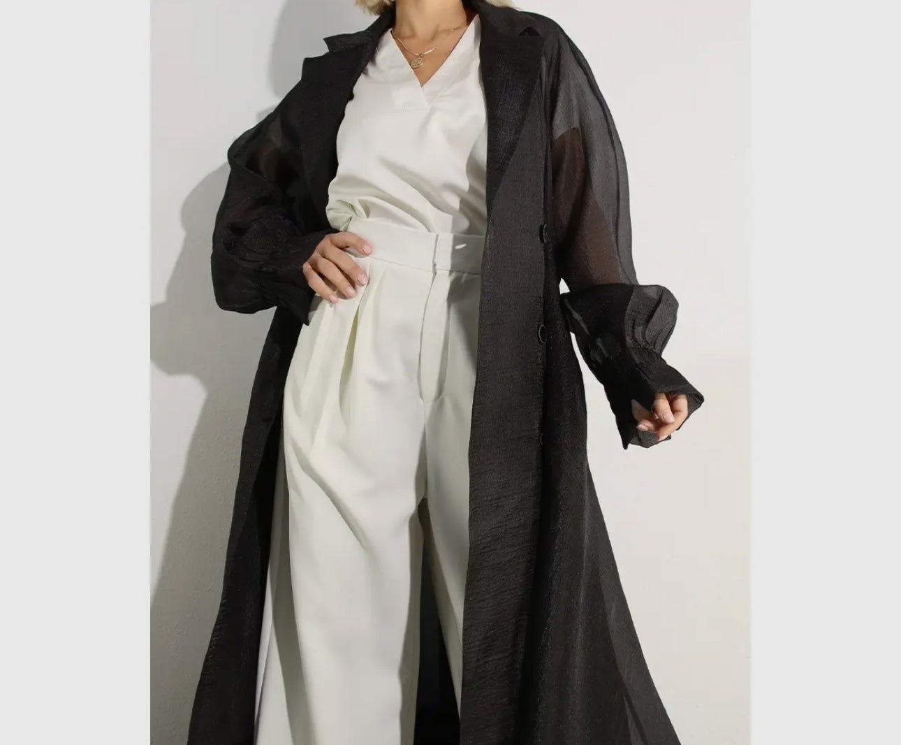 Metallic Organza Coat - harris boulevard