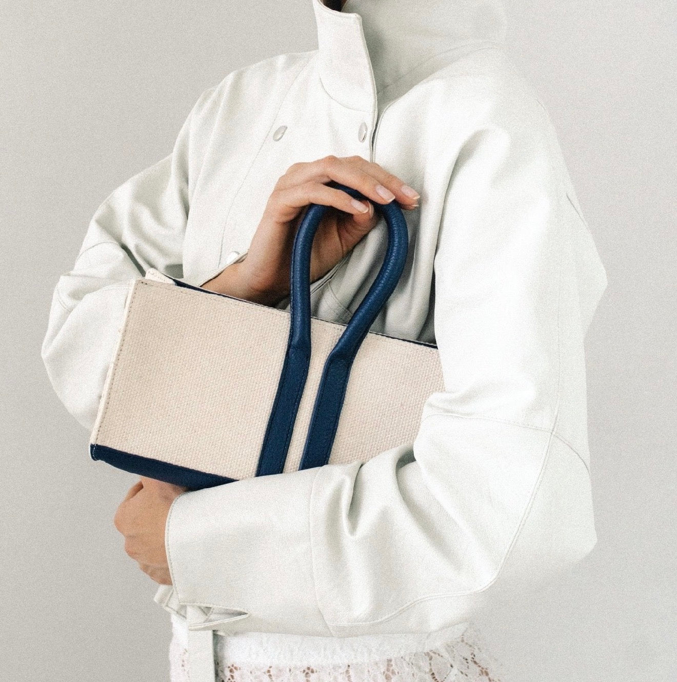 Mini Canvas Tote - Navy - harris boulevard