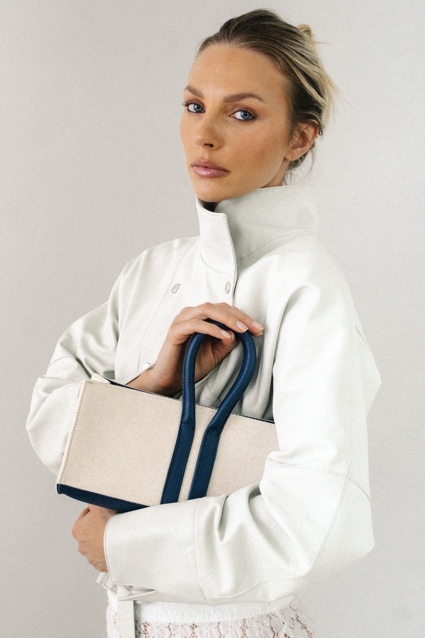 Mini Canvas Tote - Navy - harris boulevard