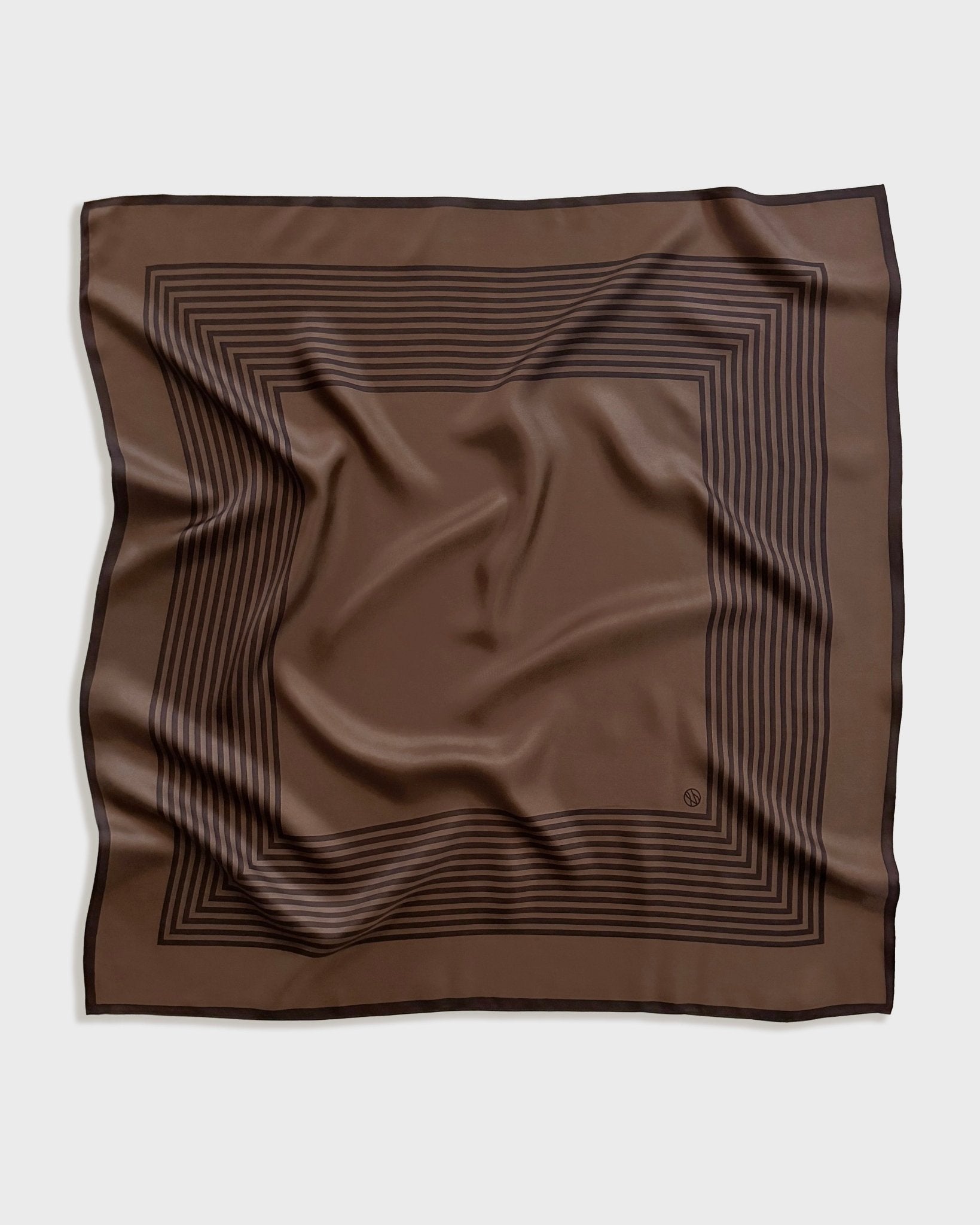 Mocha Striped Silk Scarf - harris boulevard
