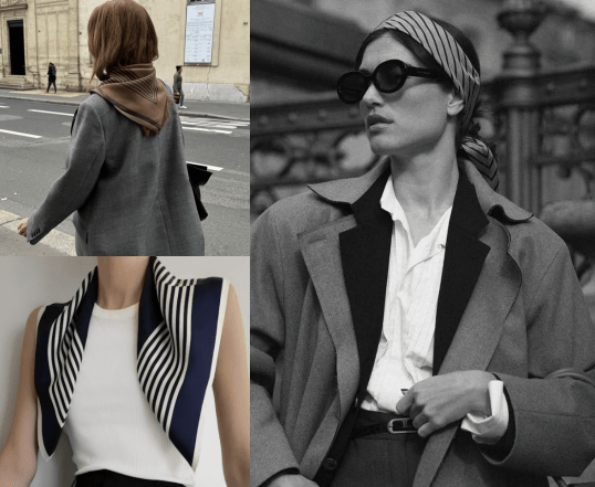 Navy Striped Silk Scarf - harris boulevard