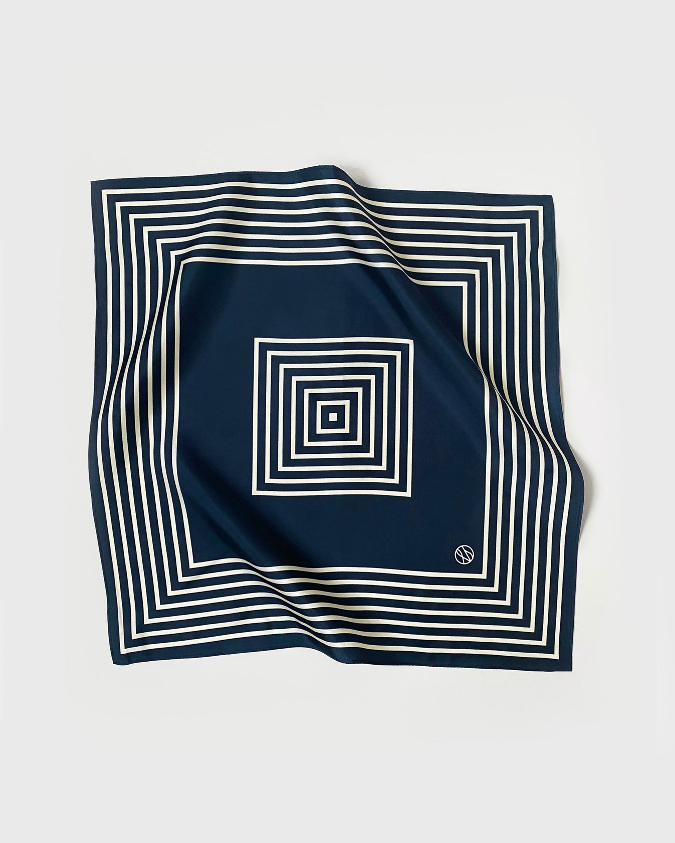 Navy Striped Silk Scarf - harris boulevard