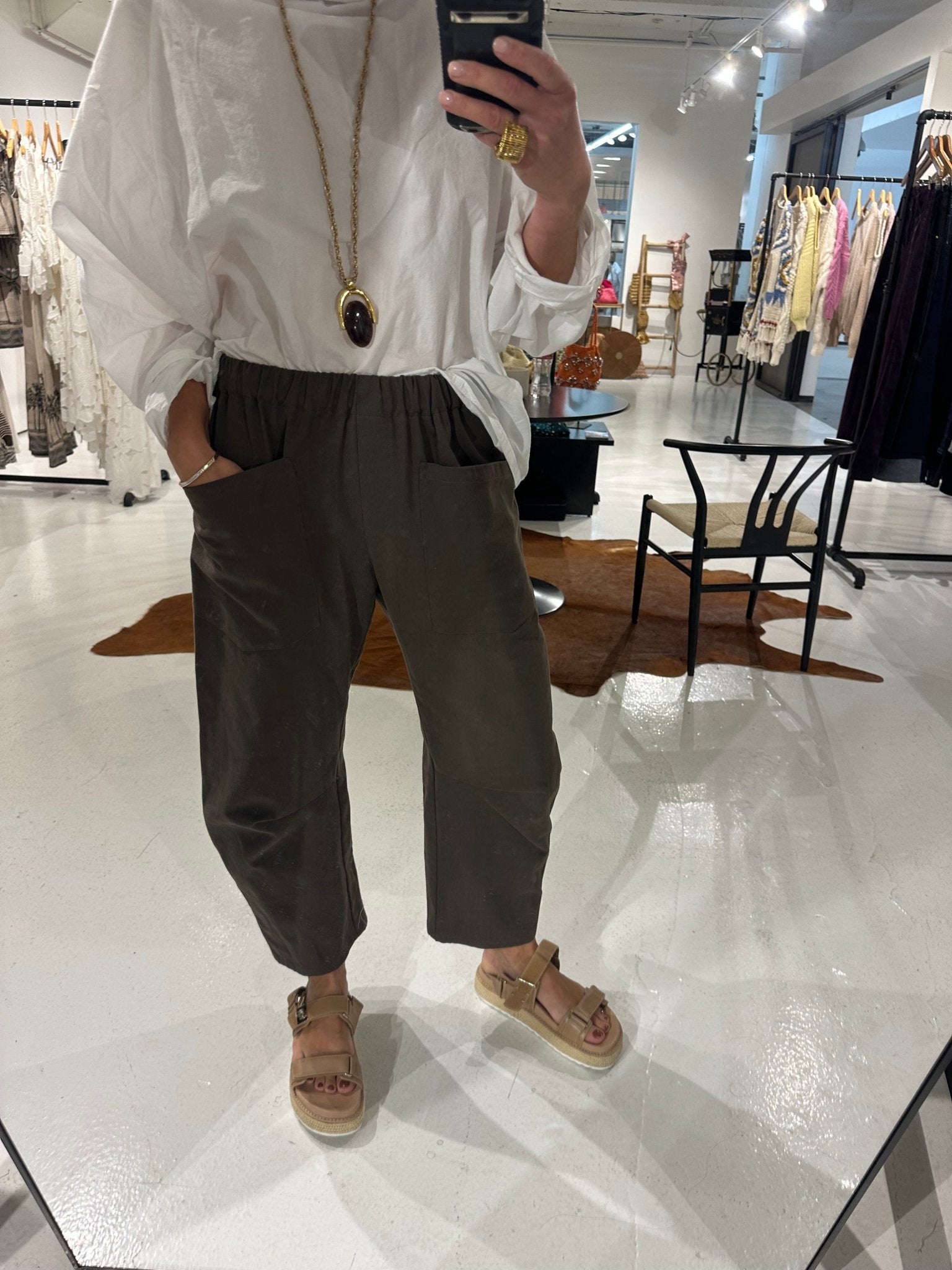 Olive Travis Pant - harris boulevard