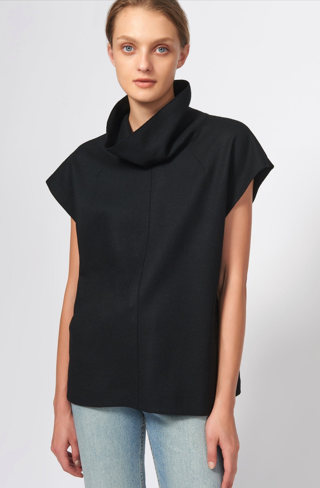 Raw Edged Seamed Turtleneck - harris boulevard