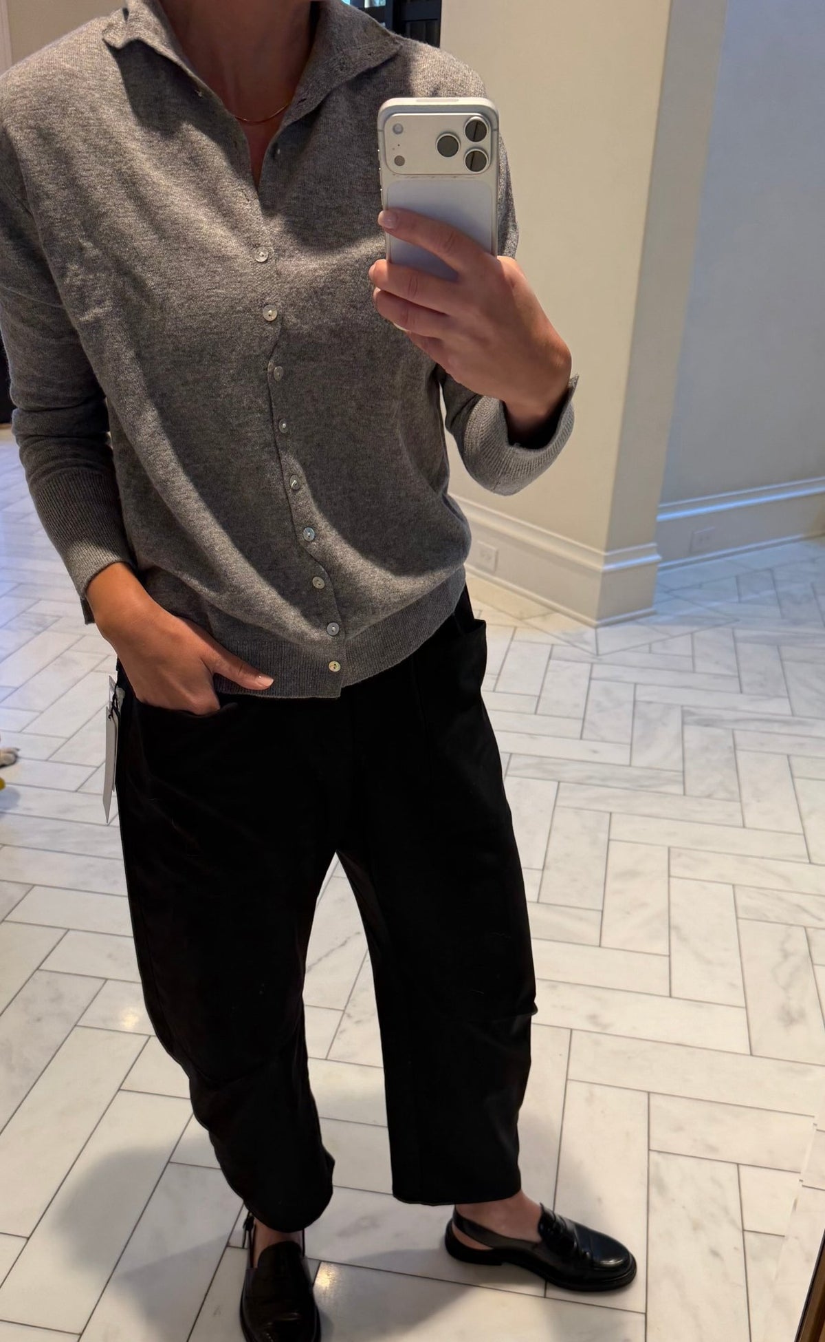 Relaxed Gray Cardigan - harris boulevard