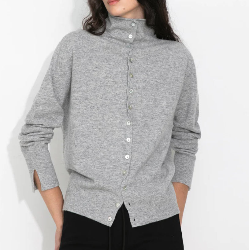 Relaxed Gray Cardigan Jacket - harris boulevard