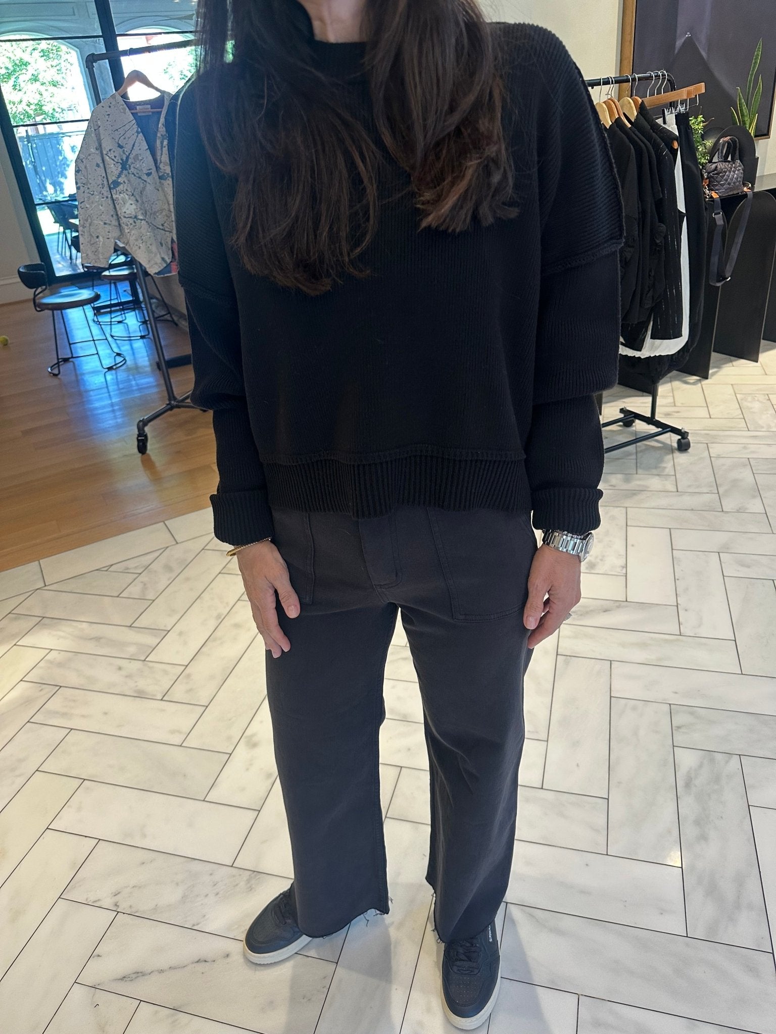 Ribbed Knit Sweater - harris boulevard