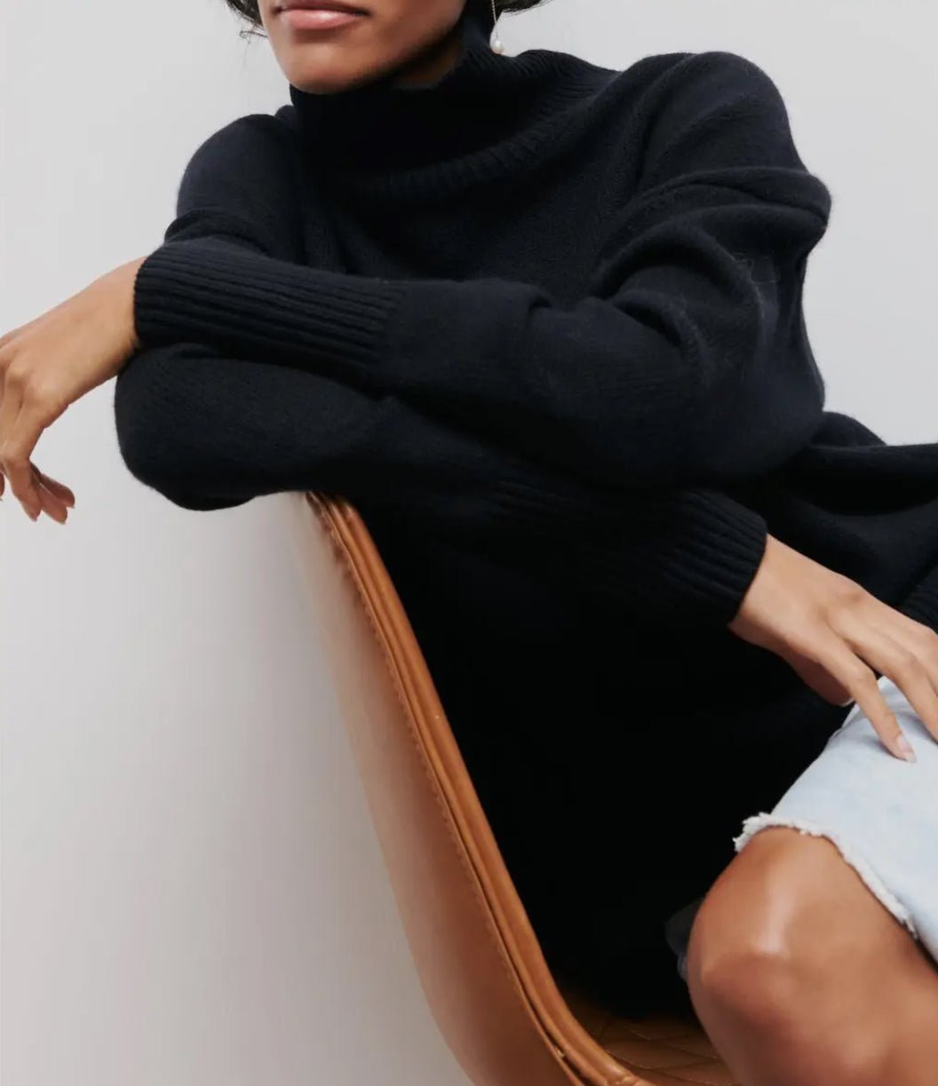 Soft Oversized Turtleneck Sweater - harris boulevard