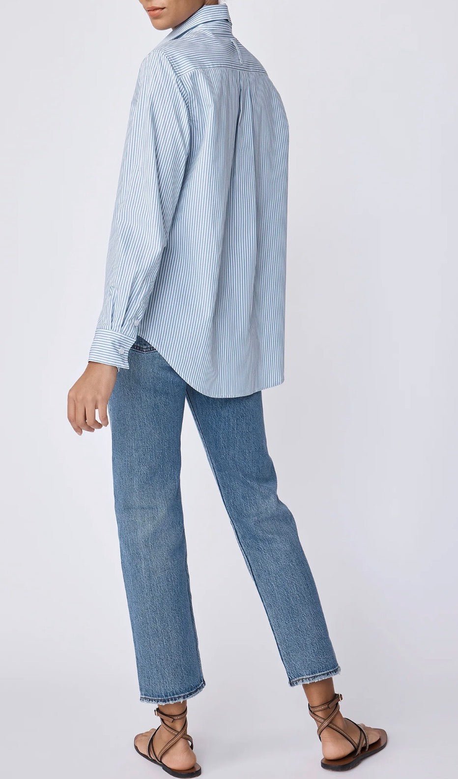 Striped Box Pleat Ginna Shirt - harris boulevard