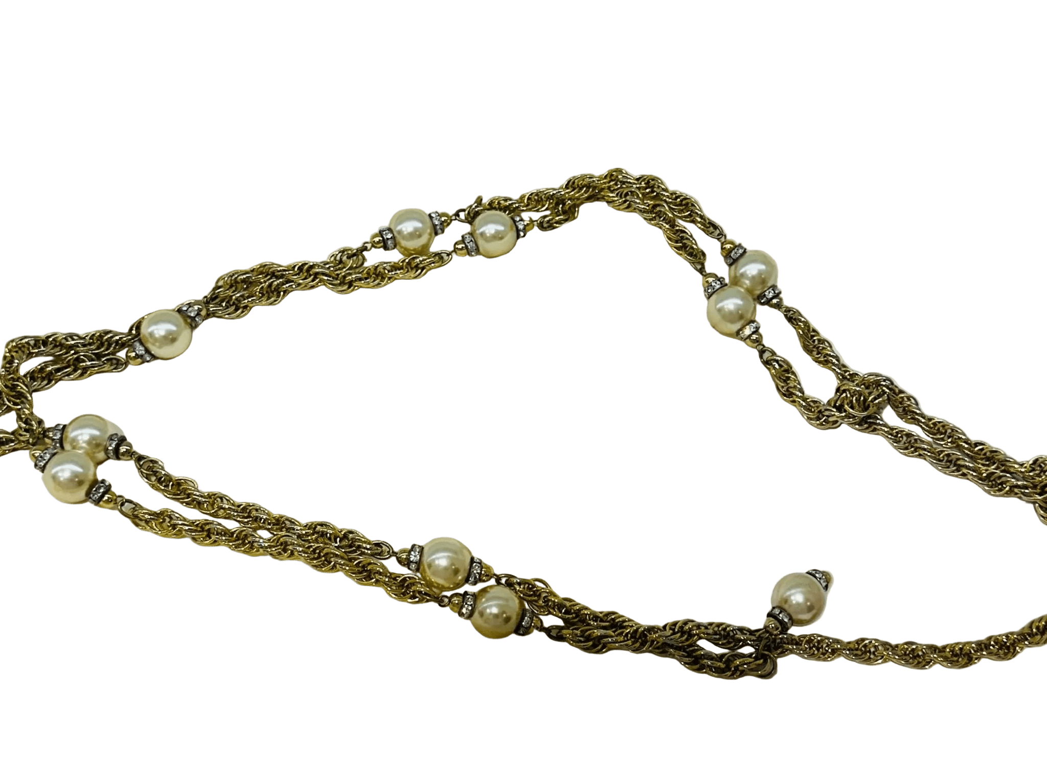 Vintage Chain Necklace with Pearl Detail - harris boulevard