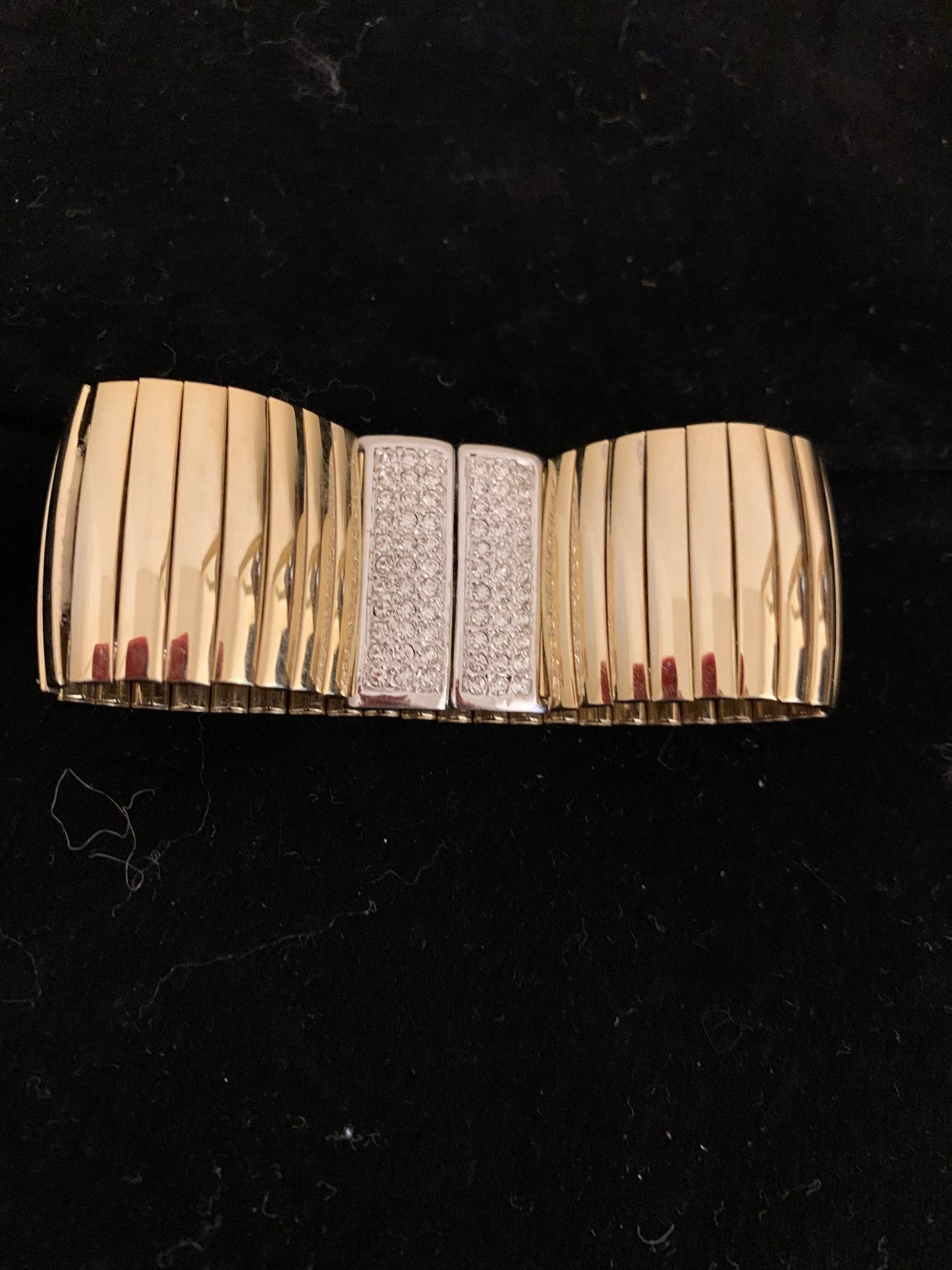 Vintage Gold and Rhinestone Cuff - harris boulevard
