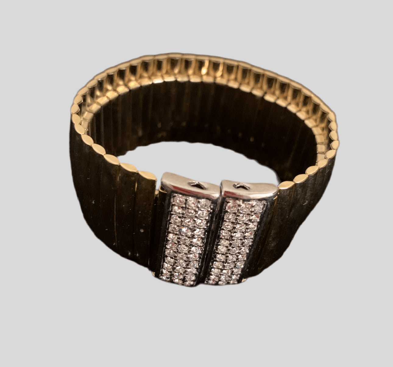 Vintage Gold and Rhinestone Cuff - harris boulevard