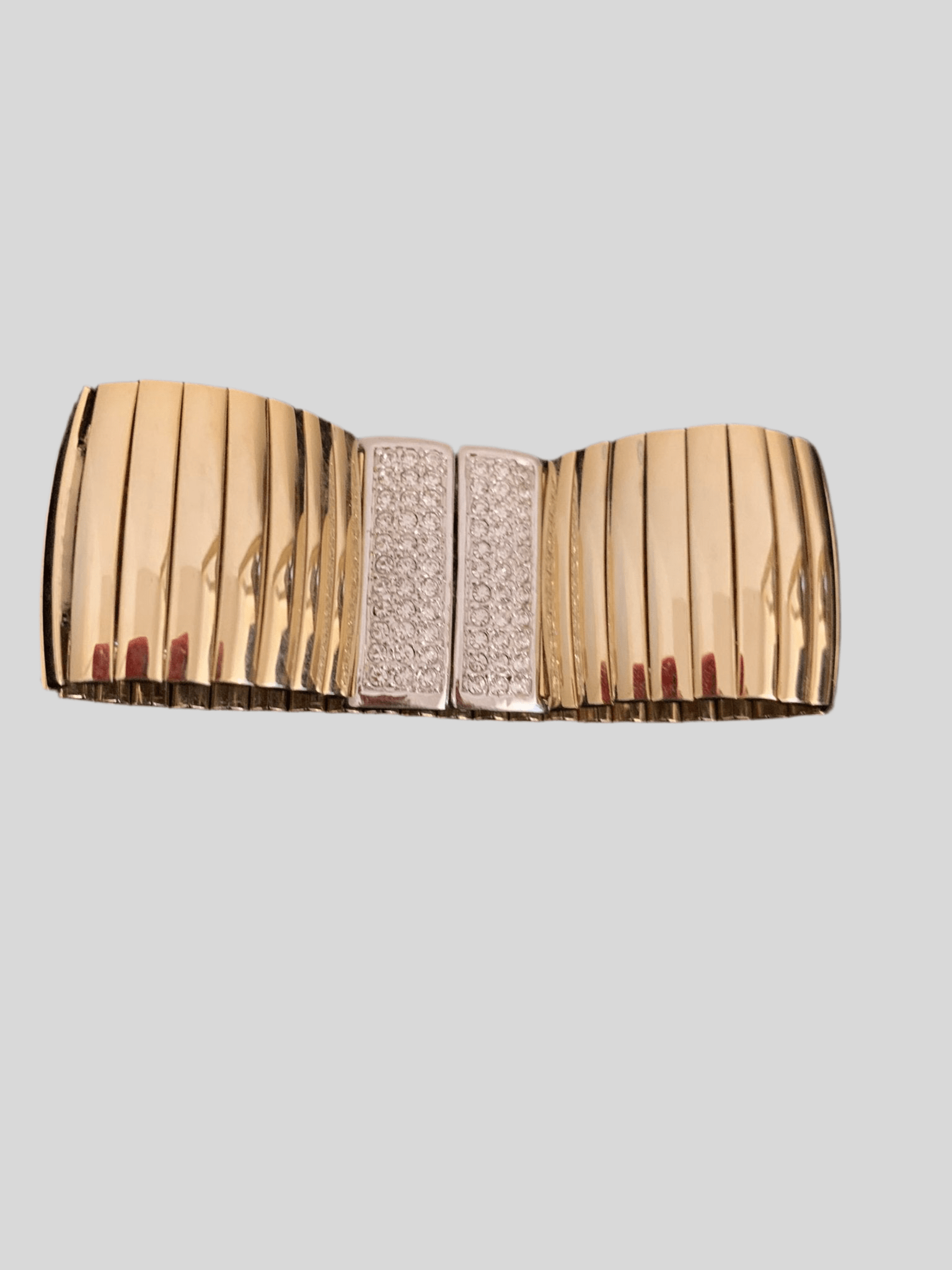 Vintage Gold and Rhinestone Cuff - harris boulevard